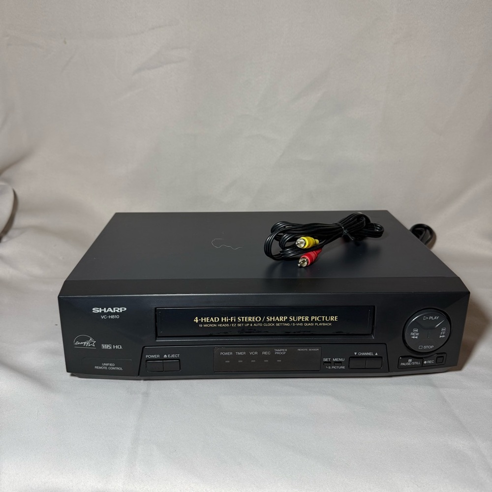 Sharp VC-H810U 4-Head Hi-Fi Stereo VHS VCR Player w/ Cables